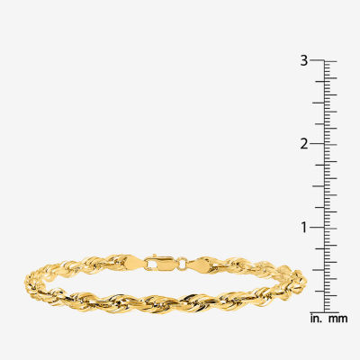 14K Gold Inch Semisolid Rope Chain Bracelet