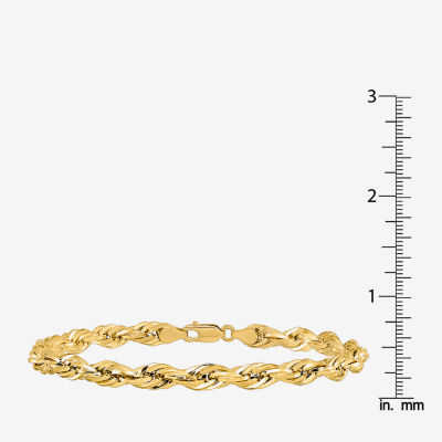 14K Gold Inch Hollow Rope Chain Bracelet