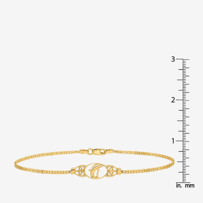 14K Gold 10 Inch Solid Link Ankle Bracelet