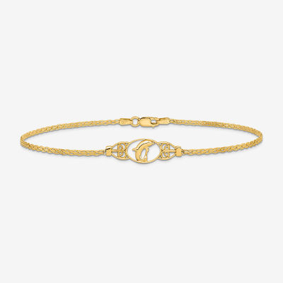 14K Gold 10 Inch Solid Link Ankle Bracelet