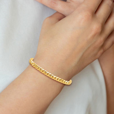 14K Gold Inch Solid Curb Chain Bracelet