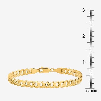 10K Gold Solid Curb Chain Bracelet