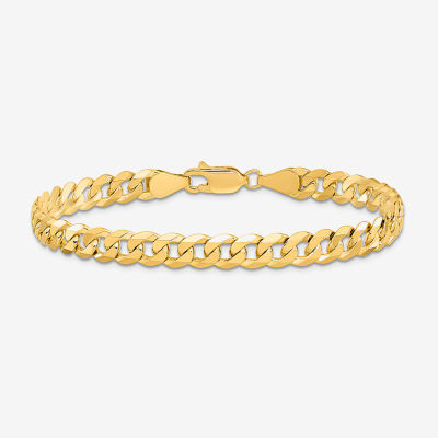 10K Gold Solid Curb Chain Bracelet