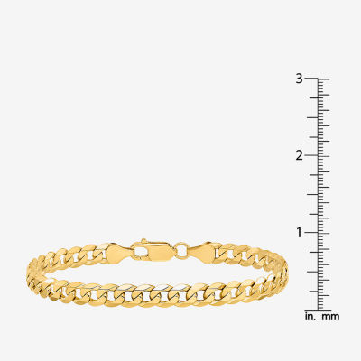 10K Gold Inch Solid Curb Chain Bracelet