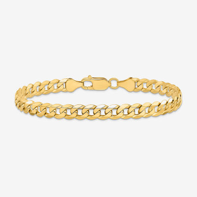 10K Gold Inch Solid Curb Chain Bracelet