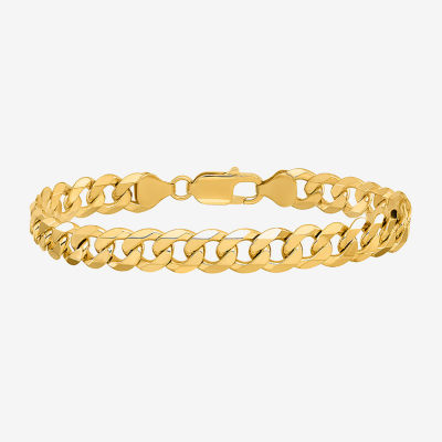 10K Gold Solid Curb Chain Bracelet