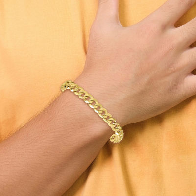 10K Gold Solid Curb Chain Bracelet