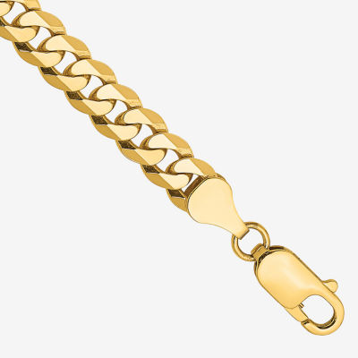 14K Gold Inch Solid Curb Chain Bracelet