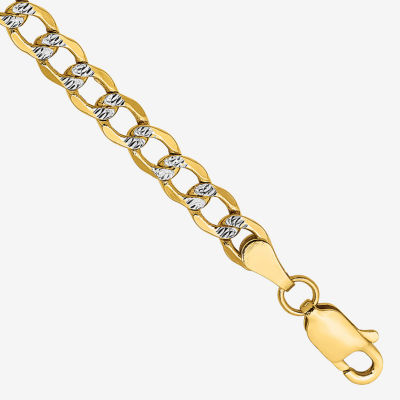 14K Gold 9 Inch Semisolid Cuban Chain Bracelet - JCPenney