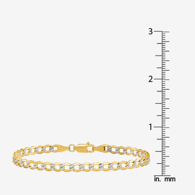 14K Gold Inch Semisolid Curb Chain Bracelet