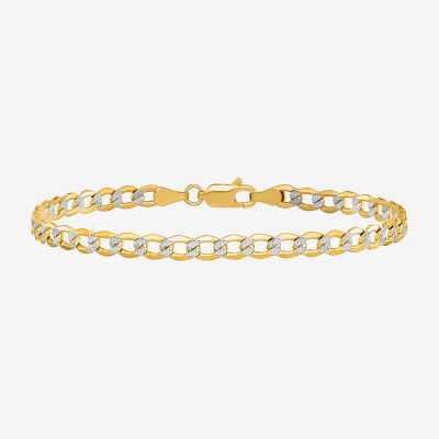 14K Gold Inch Semisolid Curb Chain Bracelet