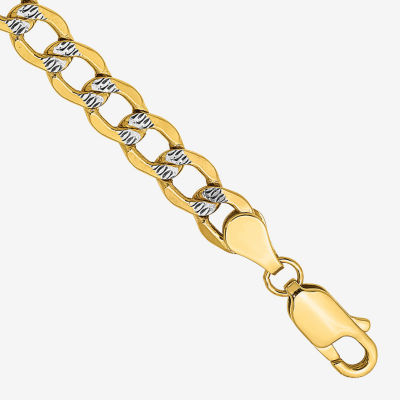 14K Gold Inch Semisolid Curb Chain Bracelet