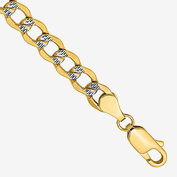 14K Gold 7 Inch Solid Curb Chain Bracelet - JCPenney