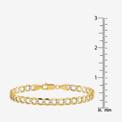 14K Gold Inch Semisolid Curb Chain Bracelet