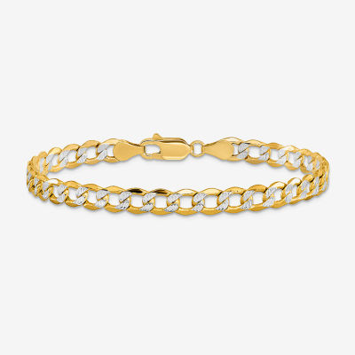 14K Gold Inch Semisolid Curb Chain Bracelet