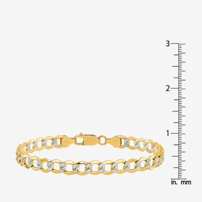 14K Gold Inch Semisolid Curb Chain Bracelet