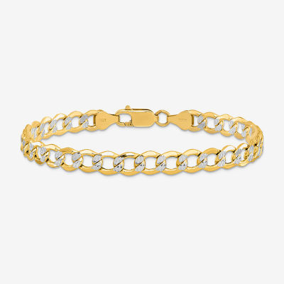 14K Gold Inch Semisolid Curb Chain Bracelet