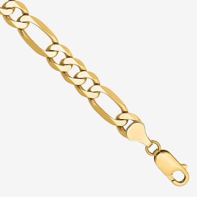 14K Gold Inch Solid Figaro Chain Bracelet