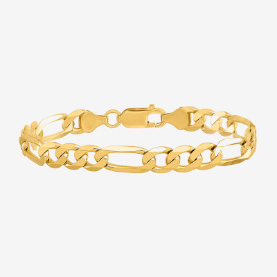 14K Gold Inch Solid Figaro Chain Bracelet