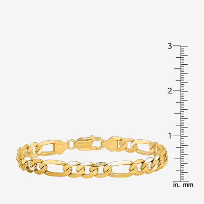 14K Gold Inch Solid Figaro Chain Bracelet