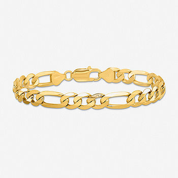 14K Gold Figaro Chain Bracelet 5mm / 7.5 Inches