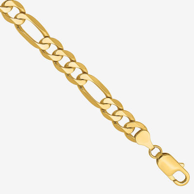 14K Gold Inch Solid Figaro Chain Bracelet