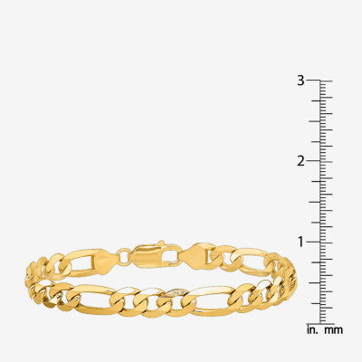 14K Gold Inch Solid Figaro Chain Bracelet