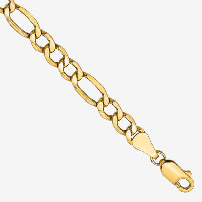 10K Gold Inch Semisolid Figaro Chain Bracelet