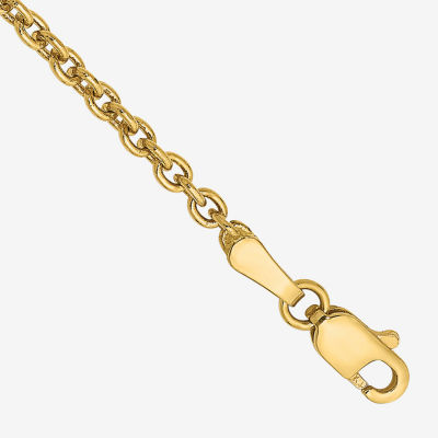 14K Gold Inch Solid Cable Ankle Bracelet