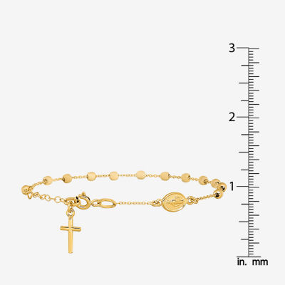 14K Gold Cross Charm Bracelet