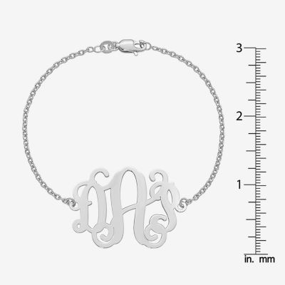 Personalized Sterling Silver 32x35mm Polished Monogram Bracelet