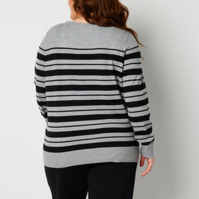 Liz claiborne striped on sale sweater