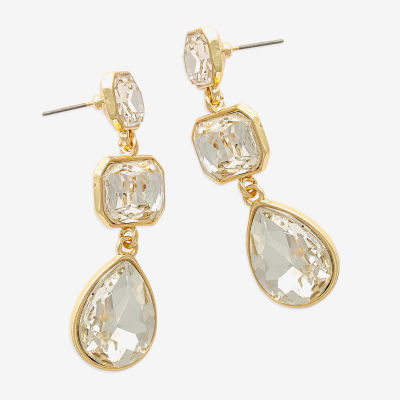 Bijoux Bar Gold Tone Glass Drop Earrings