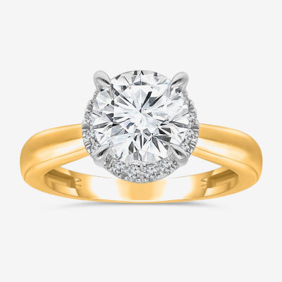 2 1/7 Ct.T.W. (I / I1) Womens Lab Grown White Diamond 14K White Gold Round Halo Engagement Ring