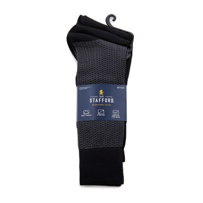 Stafford Microfiber Mens 3 Pair Crew Socks
