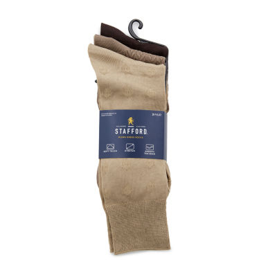 Stafford Microfiber 3 Pair Crew Socks Mens