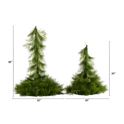 Nearly Natural 2pc. Hanging Dã‰Cor 3 Foot Pine Christmas Tree