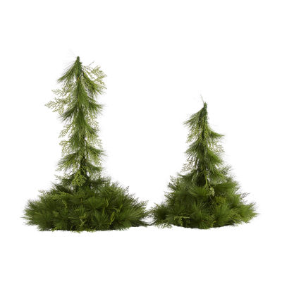 Nearly Natural 2pc. Hanging Décor 3 Foot Pine Christmas Tree