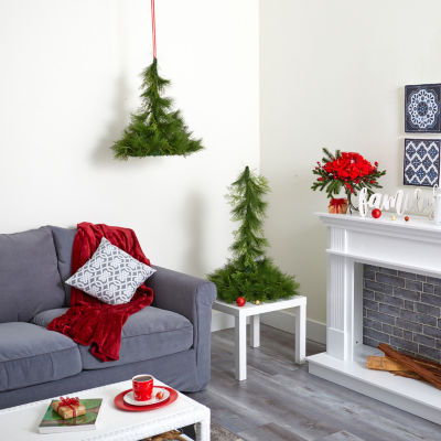 Nearly Natural 2pc. Hanging Dã‰Cor 3 Foot Pine Christmas Tree