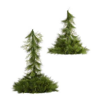 Nearly Natural 2pc. Hanging Décor 3 Foot Pine Christmas Tree