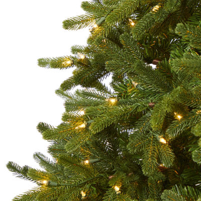 Nearly Natural Washington Fir 7 1/2 Foot Pre-Lit Fir Christmas Tree
