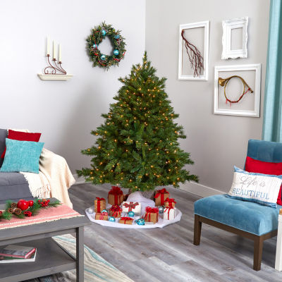 Nearly Natural Mixed 6 Foot Pre-Lit Pine Christmas Tree