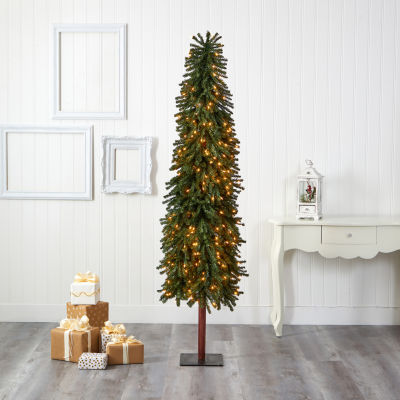 Nearly Natural Grand Alpine 7 Foot Pre-Lit Pine Christmas Tree