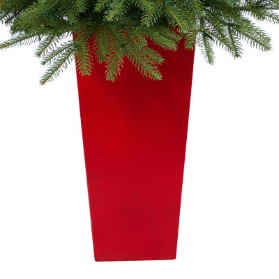 Nearly Natural Vancouver Fir 4 1/2 Foot Pre-Lit Potted Fir Christmas Tree