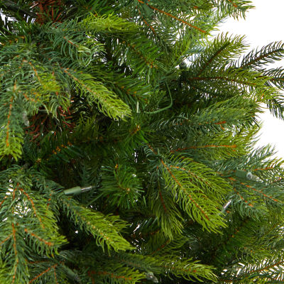Nearly Natural North Carolina Spruce 4 1/2 Foot Pre-Lit Potted Spruce Christmas Tree