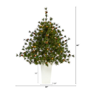 Nearly Natural Colorado Mountain 3 1/2 Foot Pre-Lit Potted Pine Christmas Tree