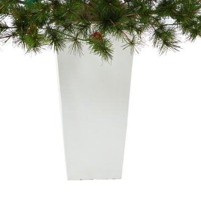 Nearly Natural Colorado Mountain 3 1/2 Foot Pre-Lit Potted Pine Christmas Tree