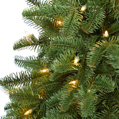 Nearly Natural 3 1/2 Foot Pre-Lit Potted Spruce Christmas Tree