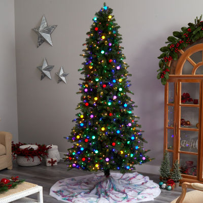 Nearly Natural 8 1/2 Foot Pre-Lit Fir Christmas Tree