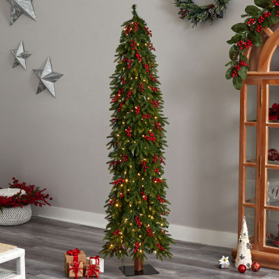 Nearly Natural Victoria 7 Foot Pre-Lit Multi-Function Lights Fir Christmas Tree